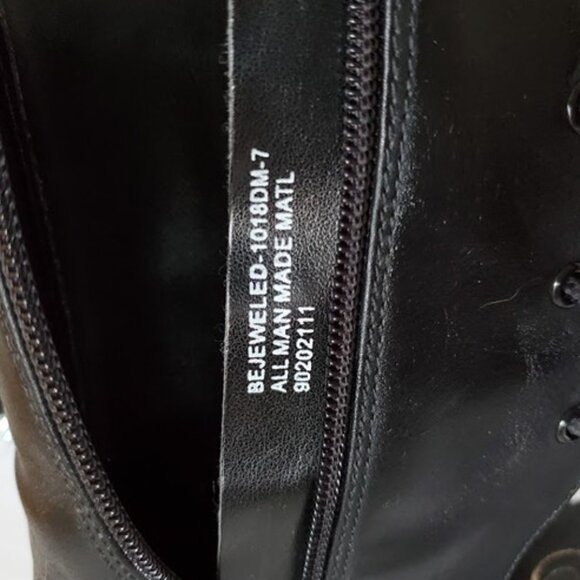 Pleaser Rhinestone Platform Stiletto Bootie Peeptoe Shoe Sz 7 Exotic Dancer Pole - Picture 13 of 13